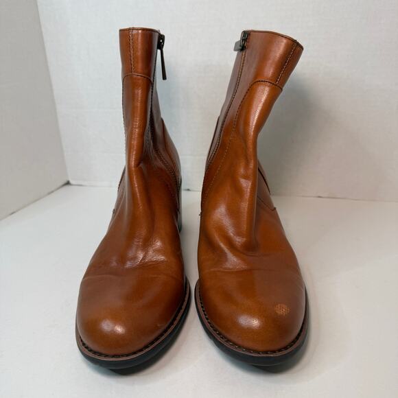 Liz Claiborne Flex Manon Leather Ankle Zip Boots Brown Women's Size 7.5 - Picture 2 of 11
